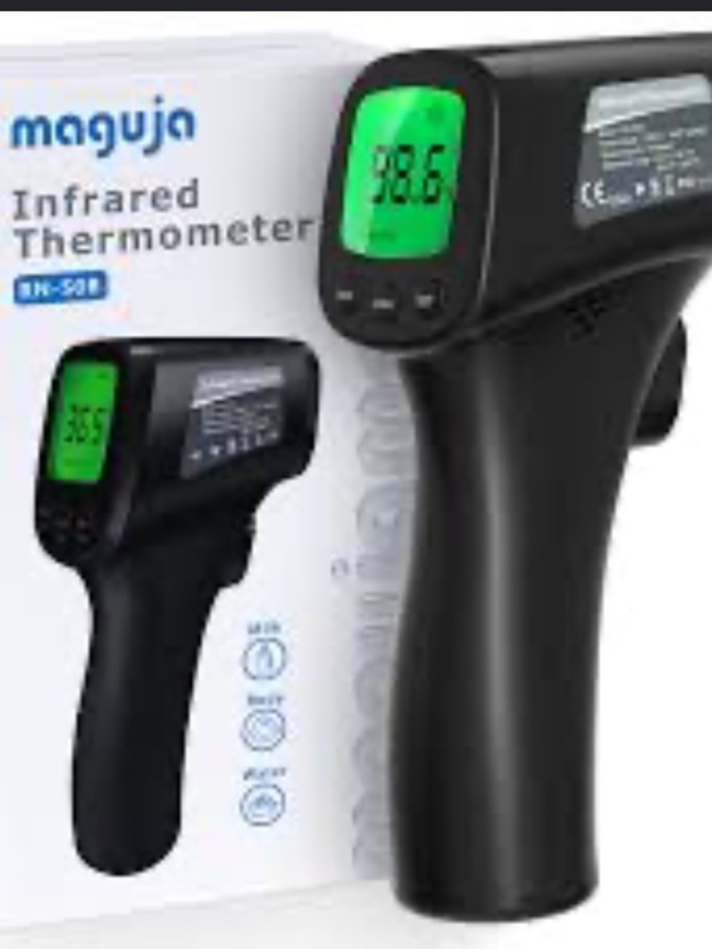 Maguja Infrared Thermometer - Black with Green Display